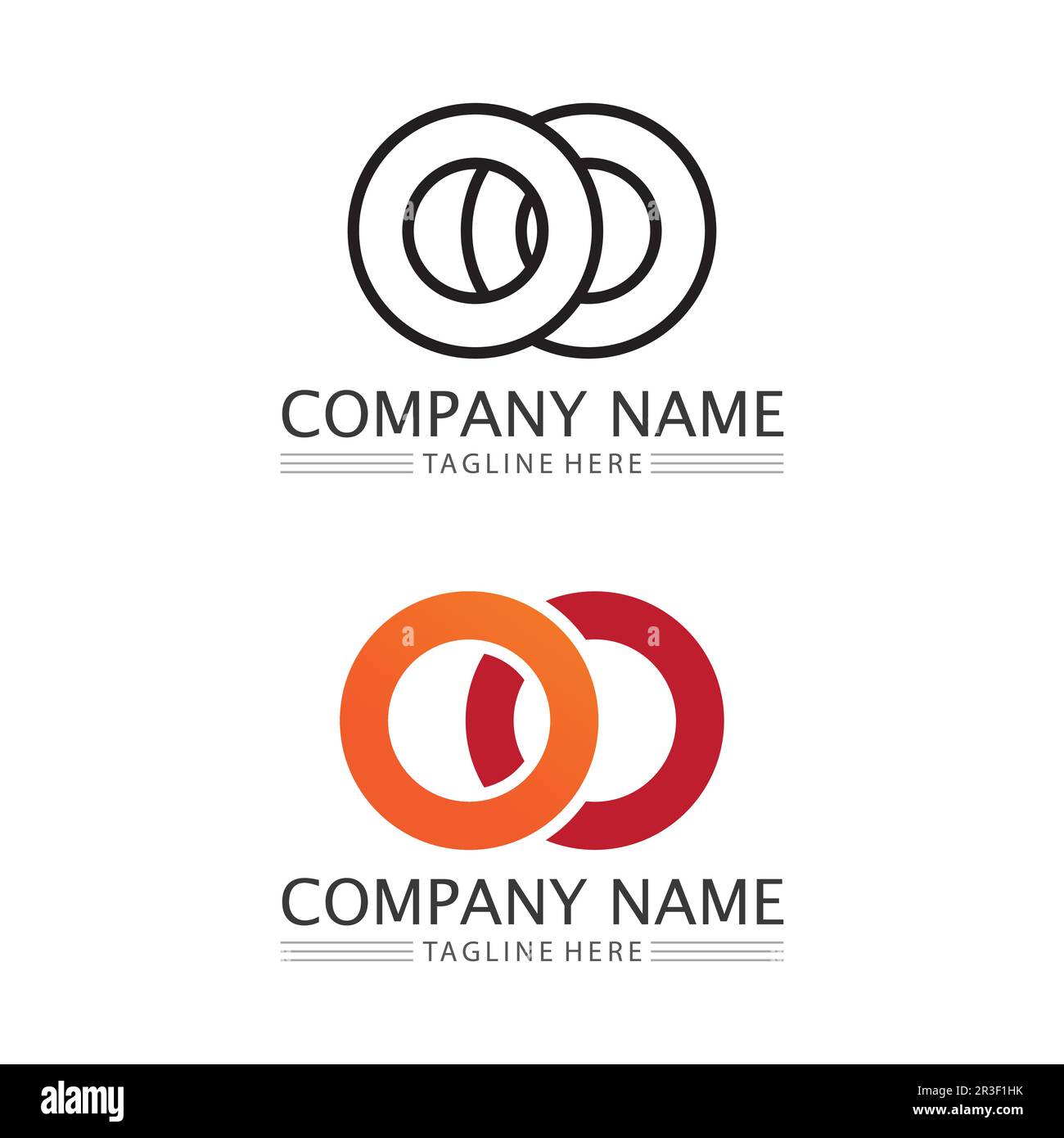 O letter and o font logo Business Technology circle logo and symbols ...