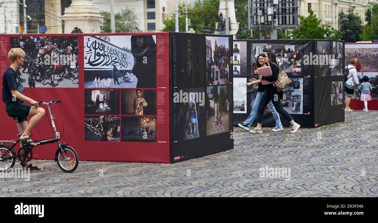 Bucharest, Romania. 23th May, 2023: World Press Photo 2023 outdoor