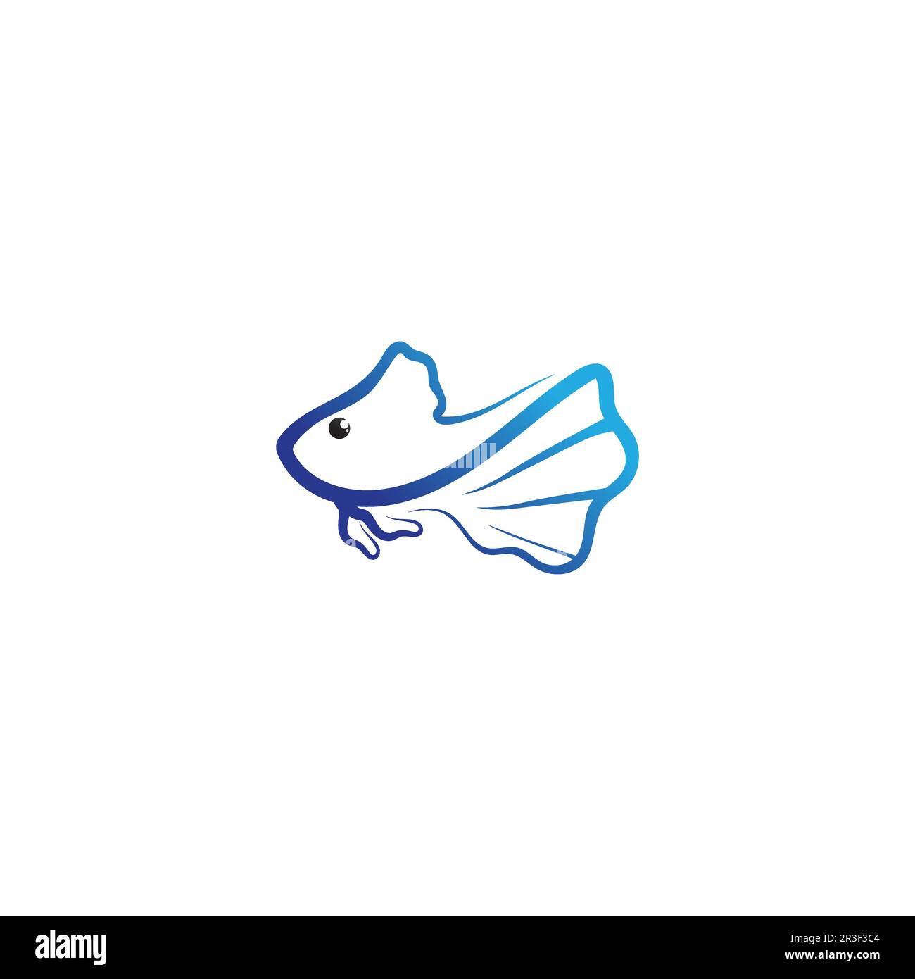 Fish animal aquatic logo beta fish design vector and illustration Stock