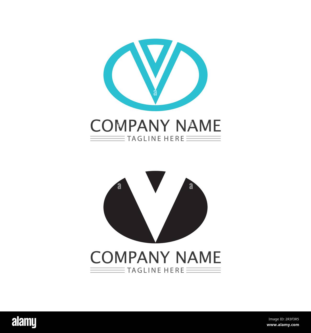 V Letter Lightning Logo Template vector icon illustration design Stock Vector