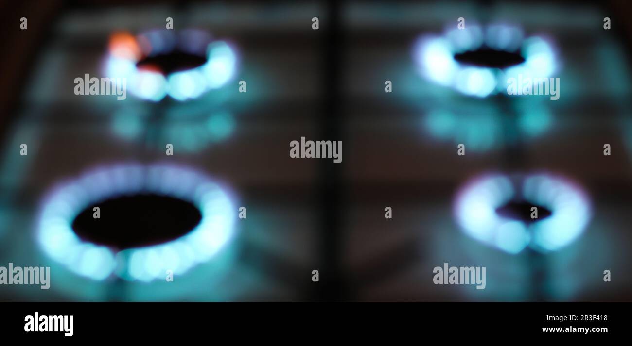Ring of gas burner flames Stock Photo Alamy