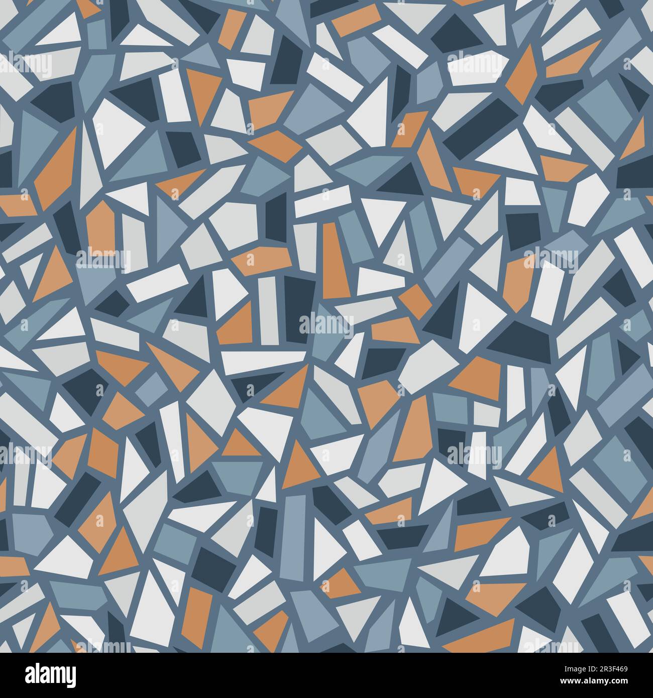 Old vector abstract ceramic mosaic seamless pattern. Stone marble texture floor background. Terrazzo interior print. Stock Vector