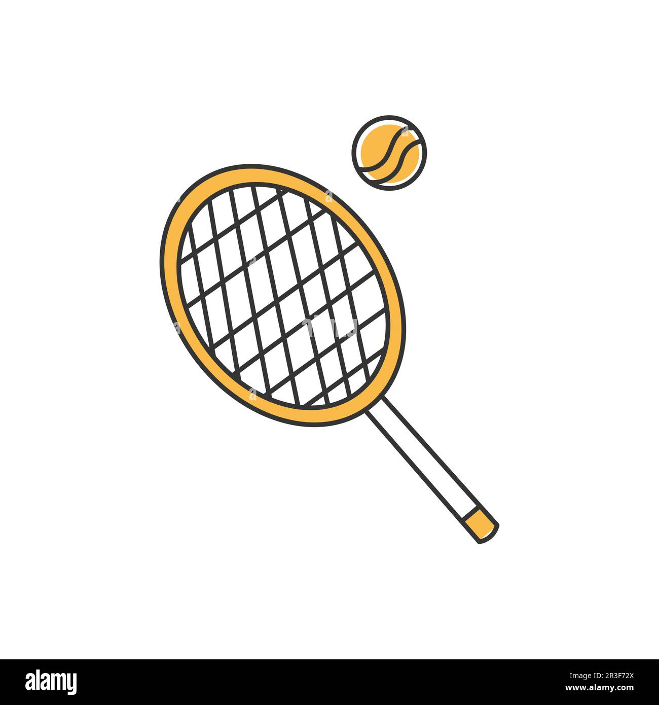 Tennis thin line trendy icon isolated on white background - Vector Stock Photo