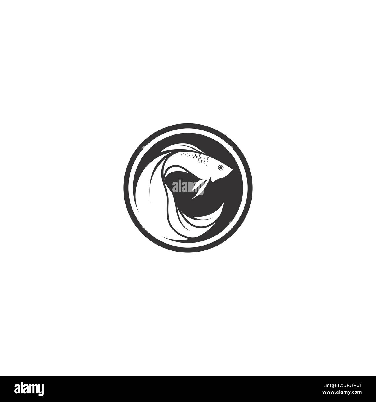 Fish animal aquatic logo beta fish design vector and illustration Stock