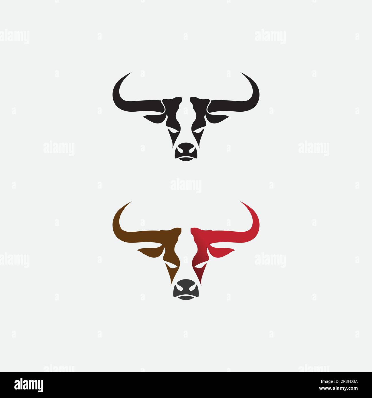 Bull buffalo head cow animal mascot logo design vector for sport horn ...
