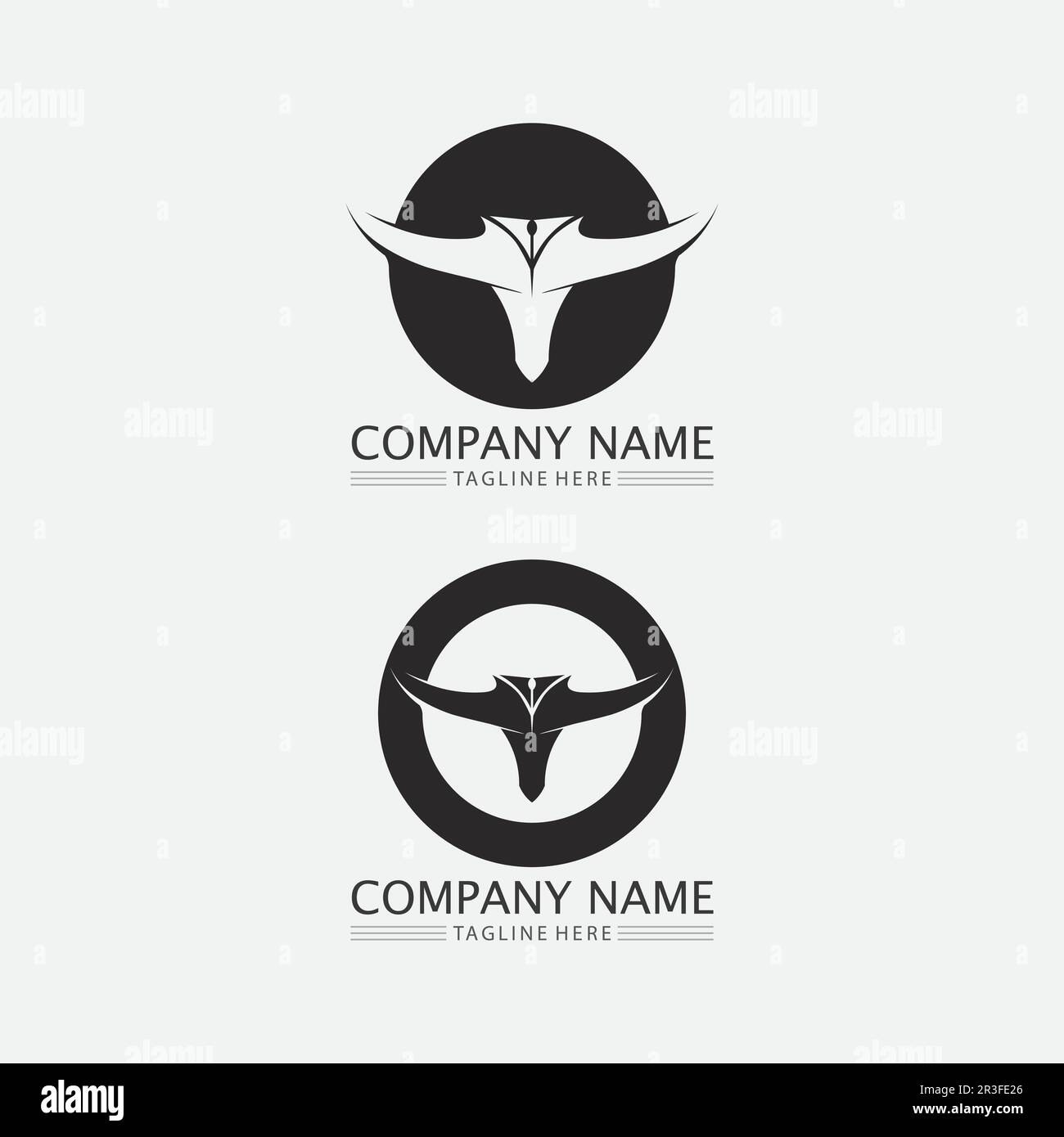 Bull buffalo head cow animal mascot logo design vector for sport horn ...