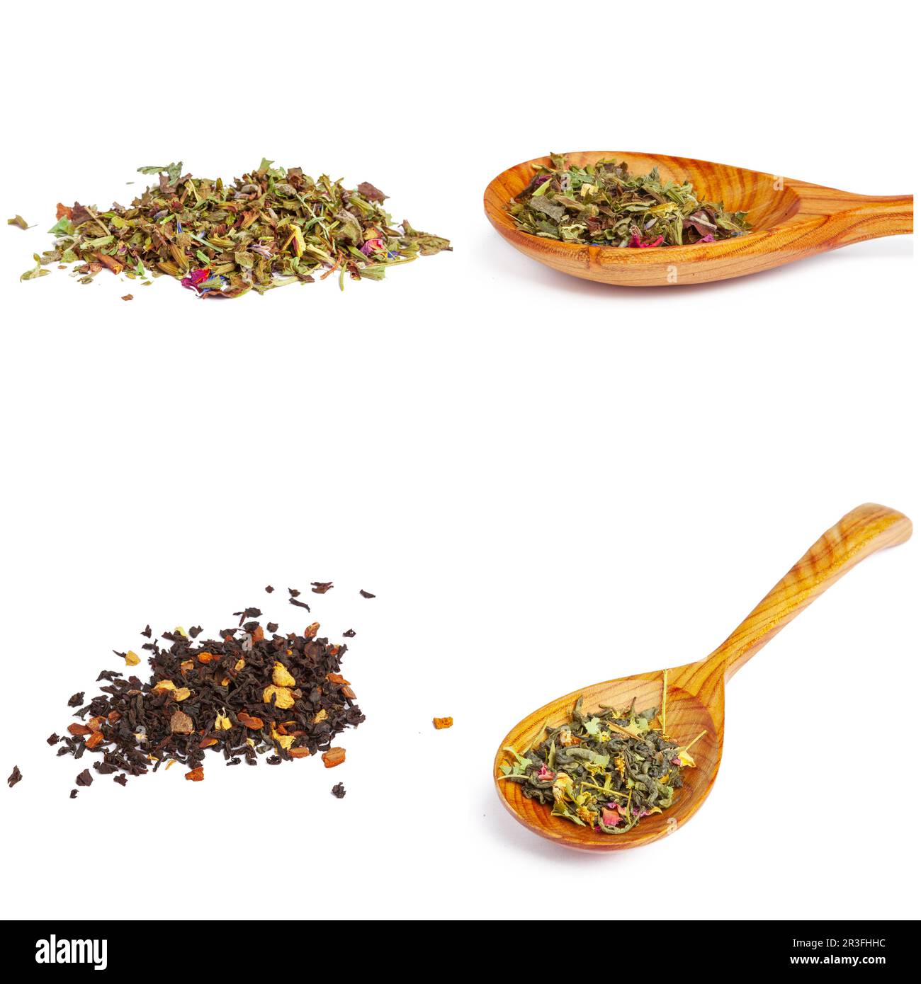 Collection of different teas isolated on white Stock Photo - Alamy