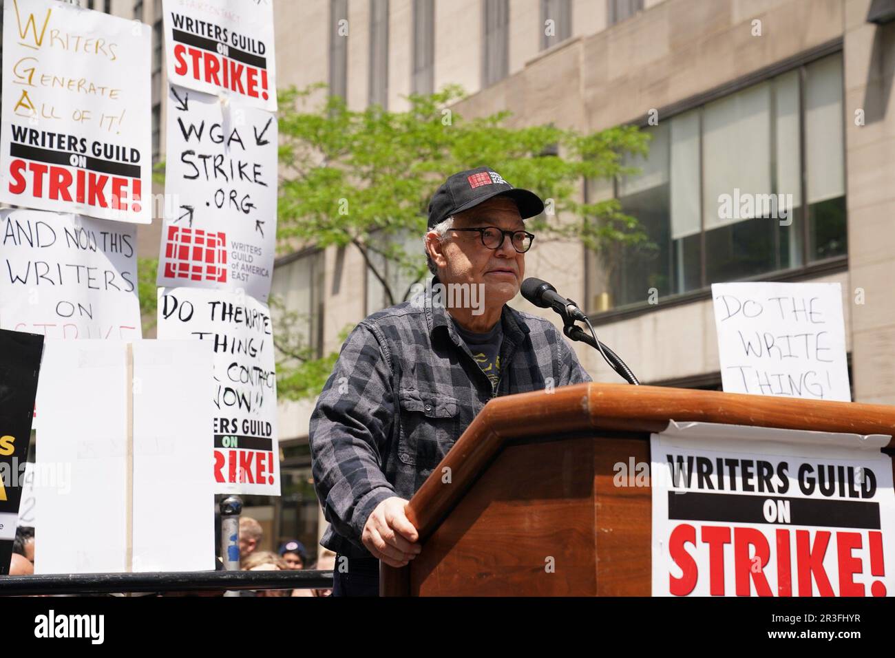 New York, NY, USA. 23rd May, 2023. Al Franken in attendance for The Writers Guild of America WGA Rally at the Rock, NBCUniversal offices at 30 Rock, New York, NY May 23, 2023. Credit: Kristin Callahan/Everett Collection/Alamy Live News Stock Photo