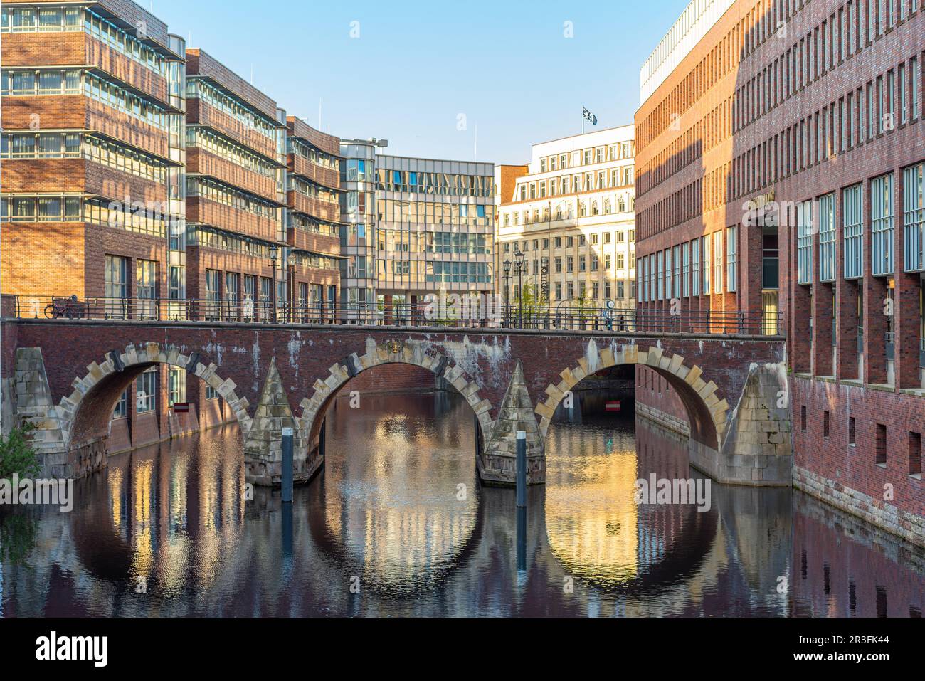 The Herrengraben canal in Hamburg Stock Photo