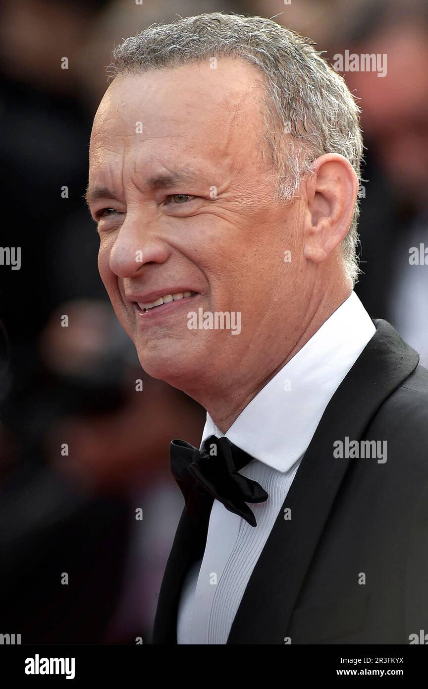 Cannes, France. 23rd May, 2023. Tom Hanks arrives at the "Asteroid City" red carpet during the