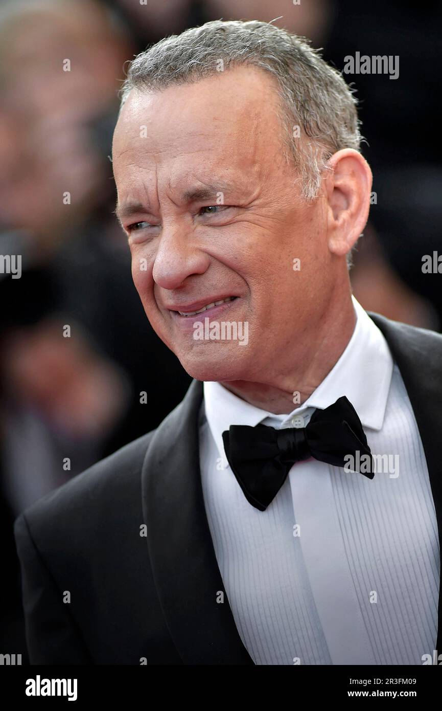 Cannes, France. 23rd May, 2023. Tom Hanks arrives at the "Asteroid City" red carpet during the