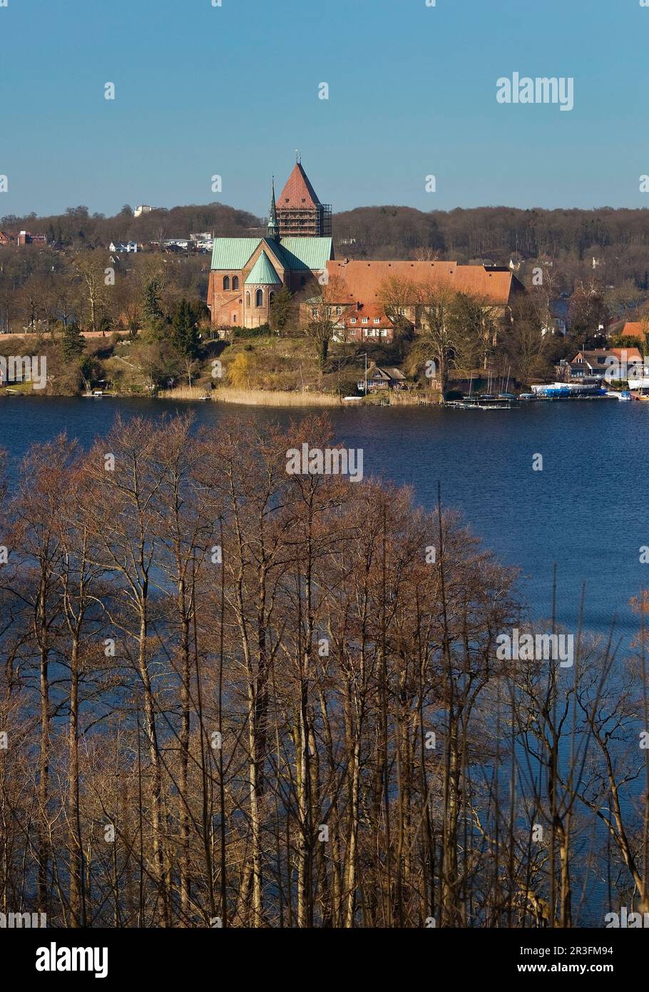 Beautiful view of Ratzeburg with the Domsee and the cathedral, Baek, Germany, Europe Stock Photo