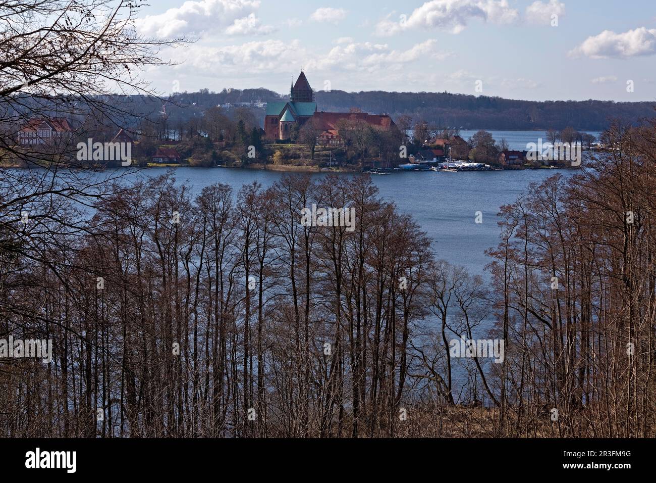 Beautiful view of Ratzeburg with the Domsee and the cathedral, Baek, Germany, Europe Stock Photo