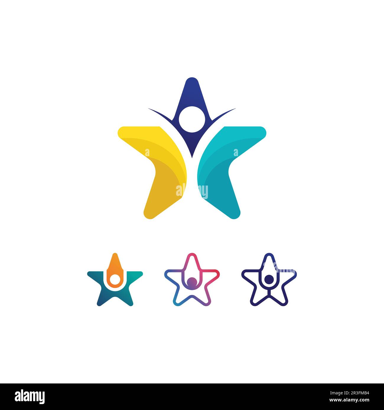 People Icon and star logo work group Vector illustration design Stock ...