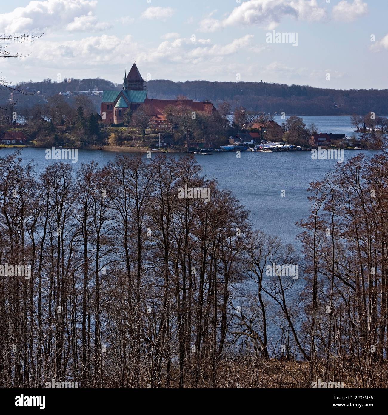 Beautiful view of Ratzeburg with the Domsee and the cathedral, Baek, Germany, Europe Stock Photo