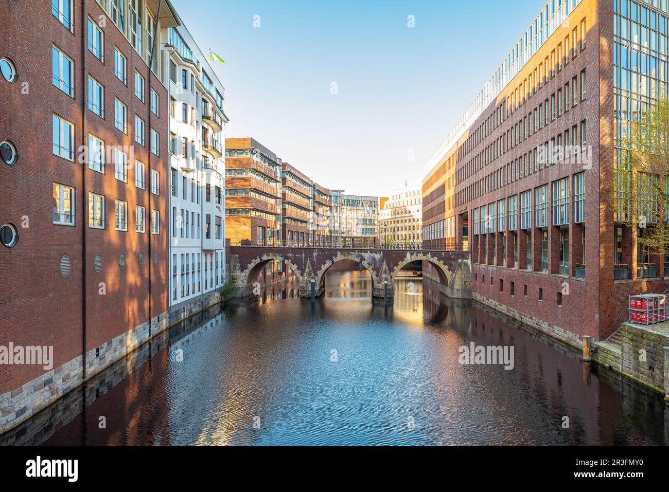 The Herrengraben canal in Hamburg Stock Photo
