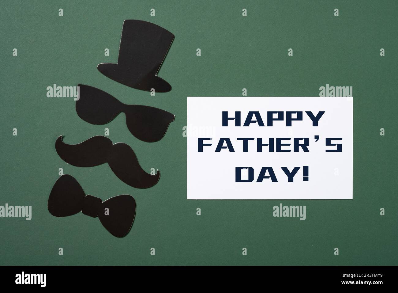 hat and eyeglasses and beard and bow tie with a card of HAPPY FATHER'S ...