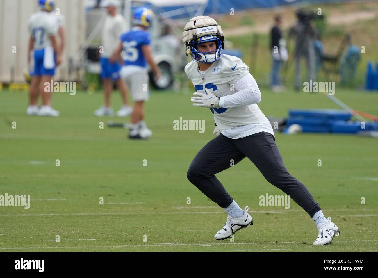 Los Angeles Rams linebacker Christian Rozeboom runs a route during the NFL football team's