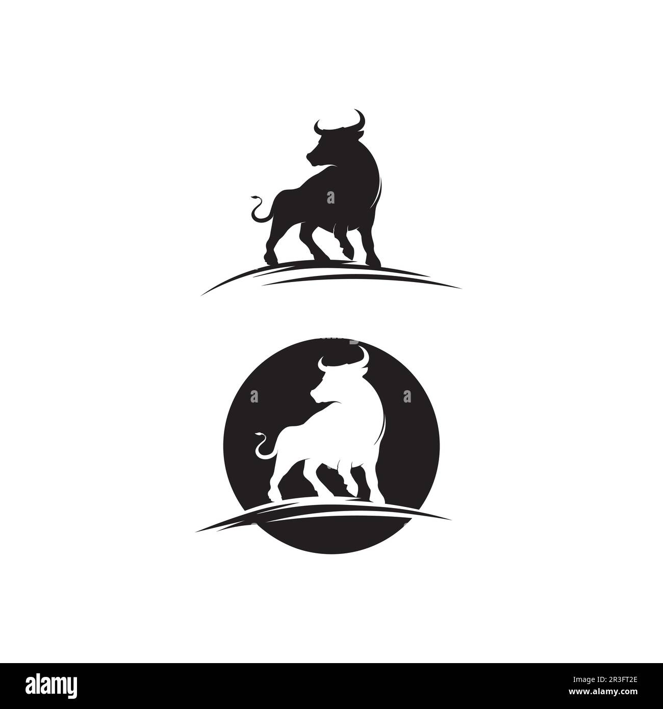 Bull and buffalo head cow animal mascot logo design vector for sport ...