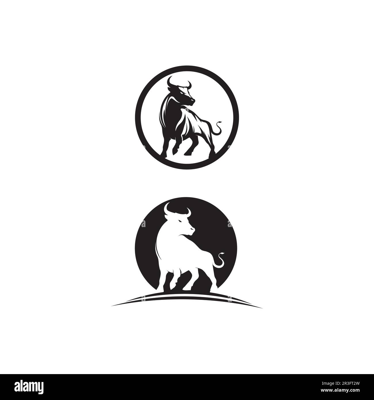 Bull and buffalo head cow animal mascot logo design vector for sport ...