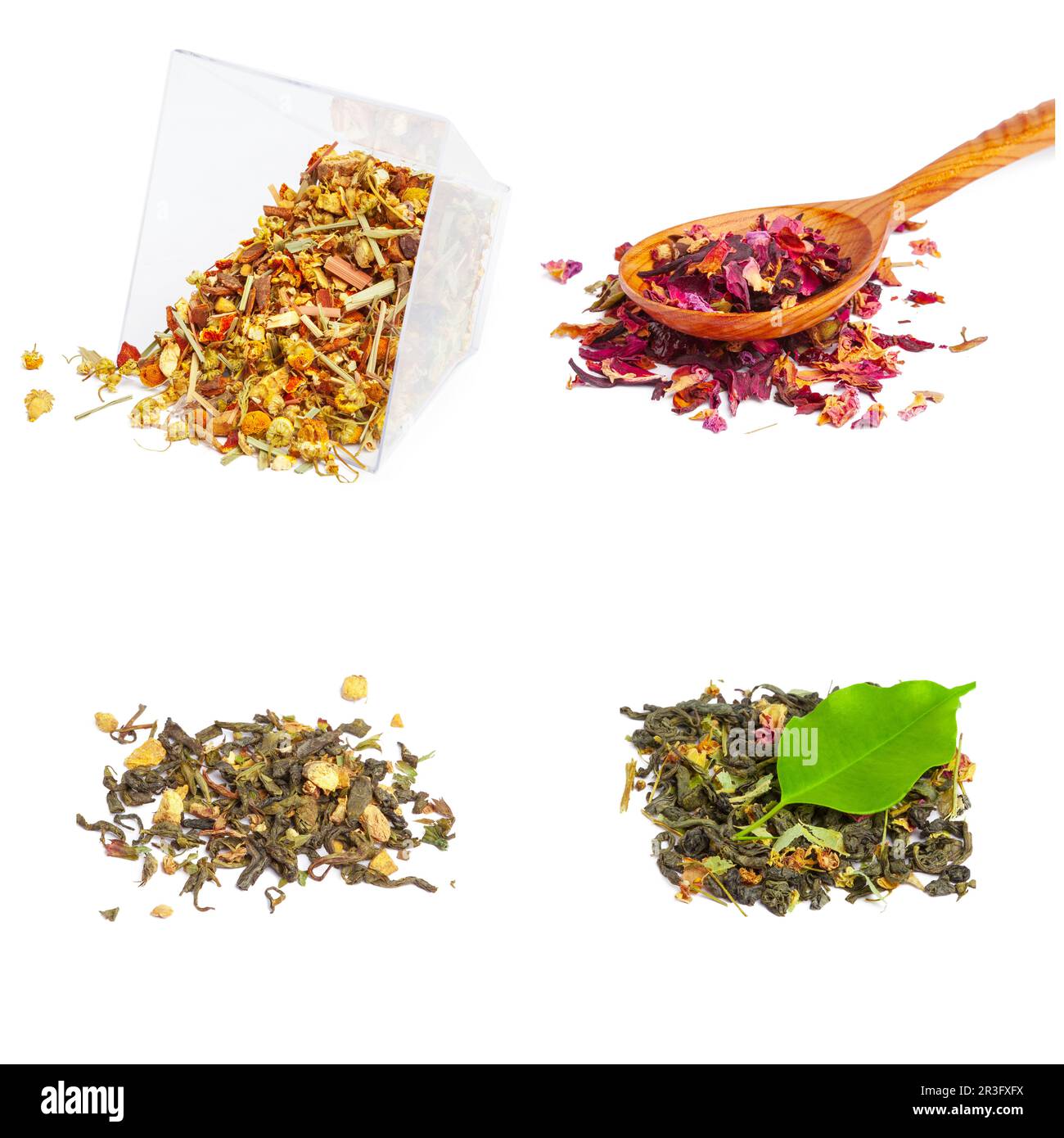 Collection of different teas isolated on white Stock Photo - Alamy