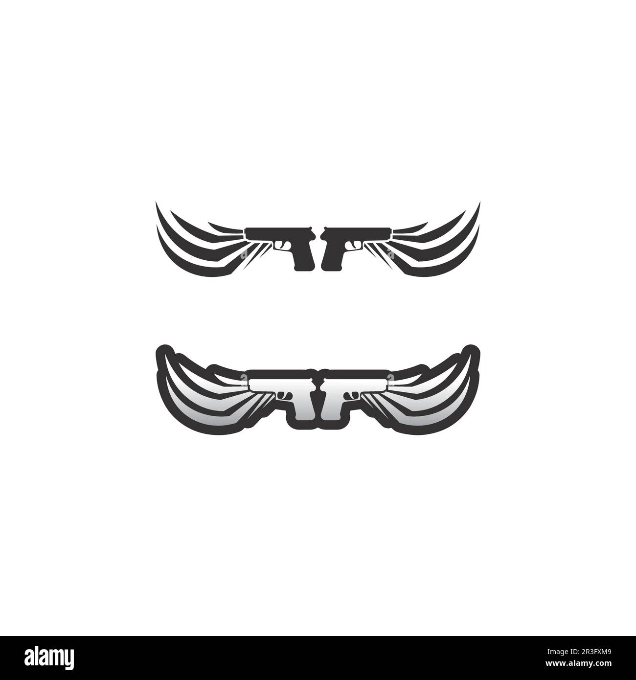 Gun logo and Army soldier sniper shot vector Design Illustration