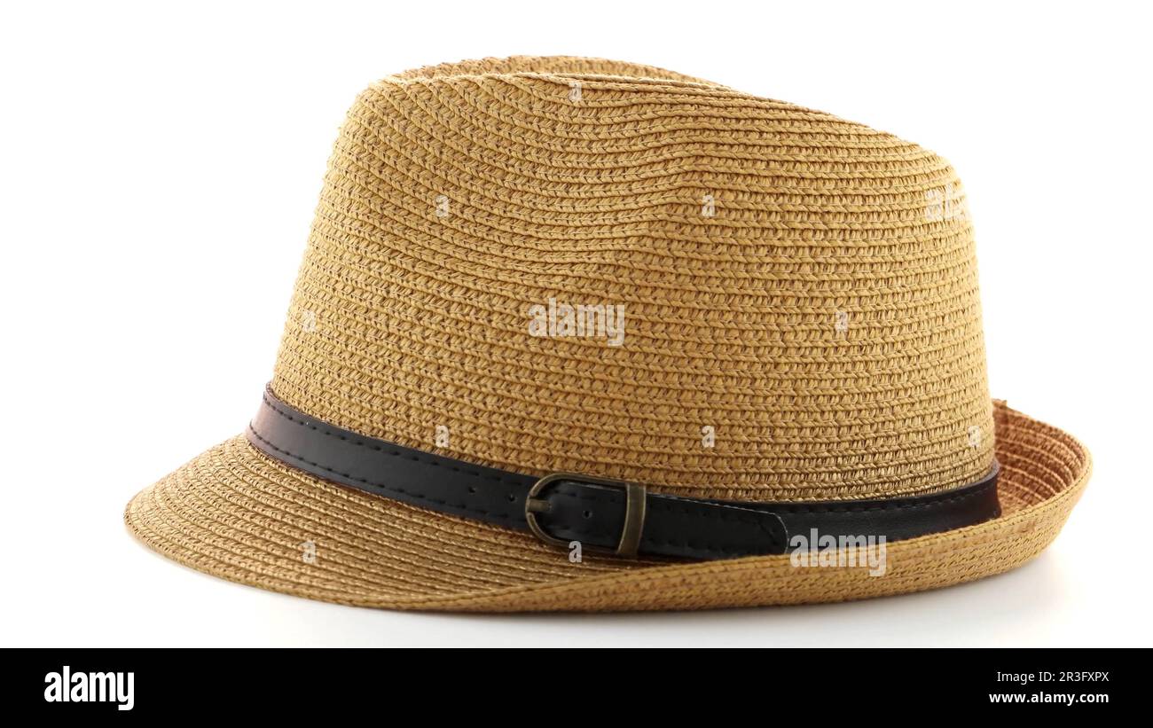 Straw hat isolated on white background Stock Photo - Alamy