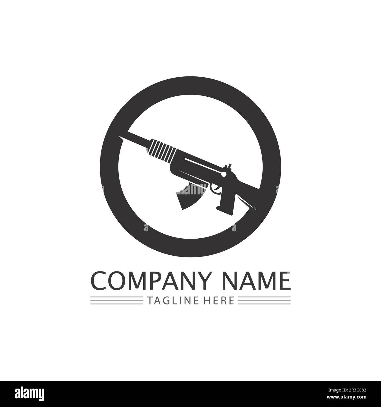 Gun logo and Army soldier sniper shot vector Design Illustration