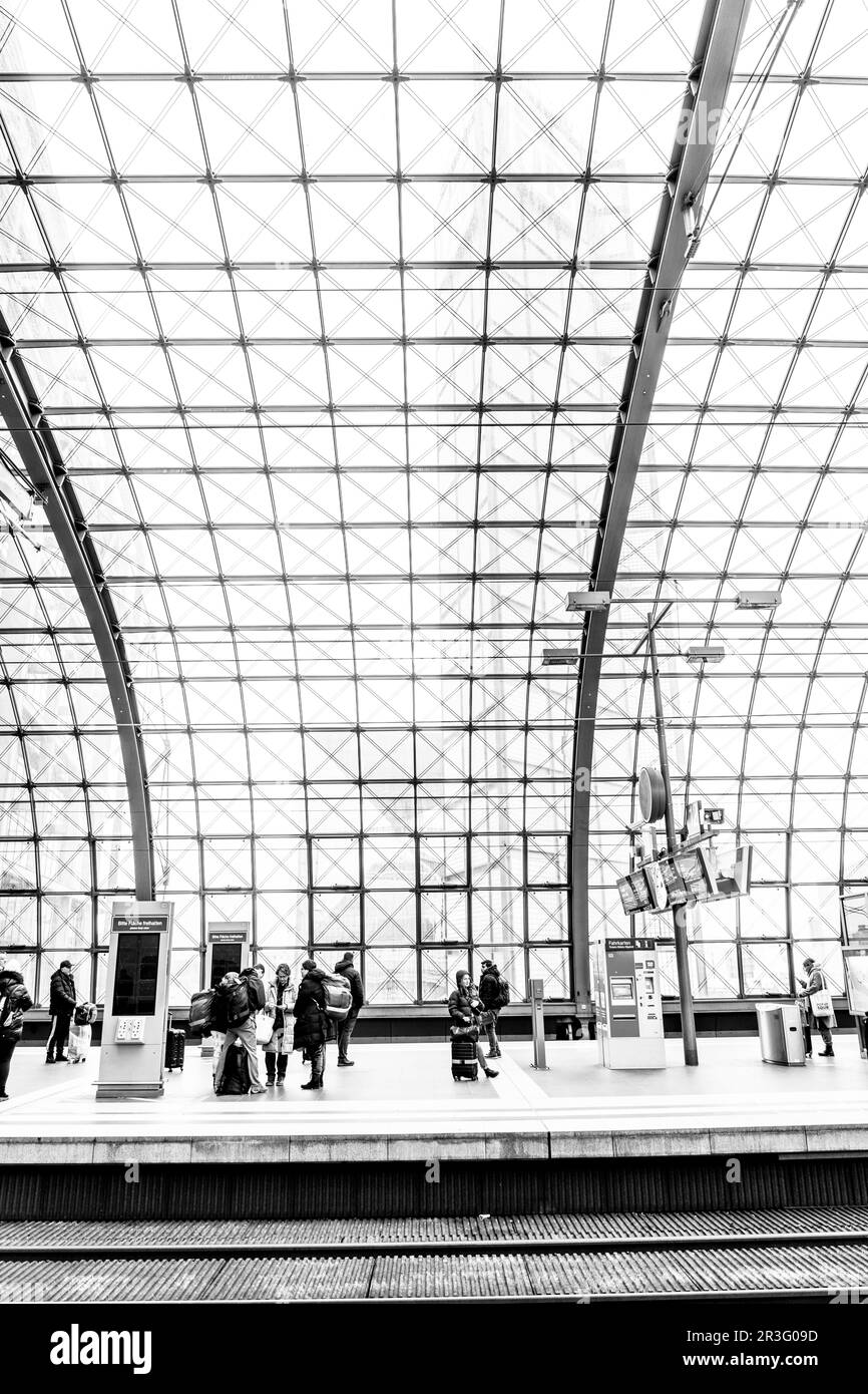 Interior of the vault Berlin Central Station. Hauptbahnhof, Berlin