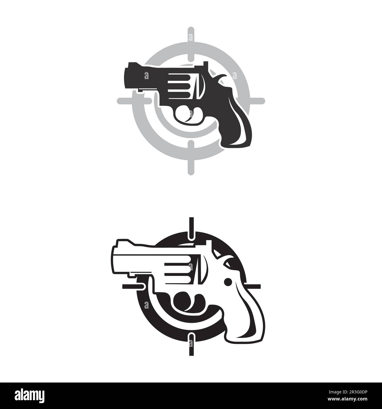 Gun logo and Army soldier sniper shot vector Design Illustration