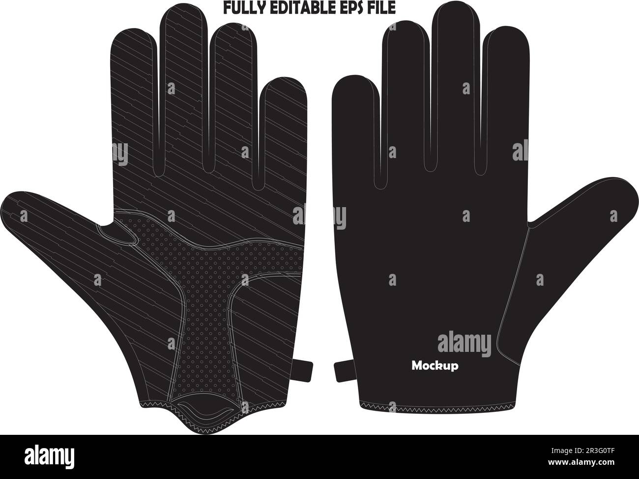 Cycling Gloves Mock up Stock Vector
