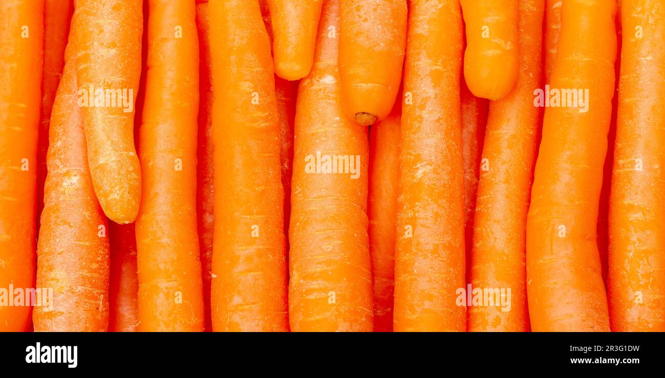 Carrots carrot vegetable background from above panorama Stock Photo