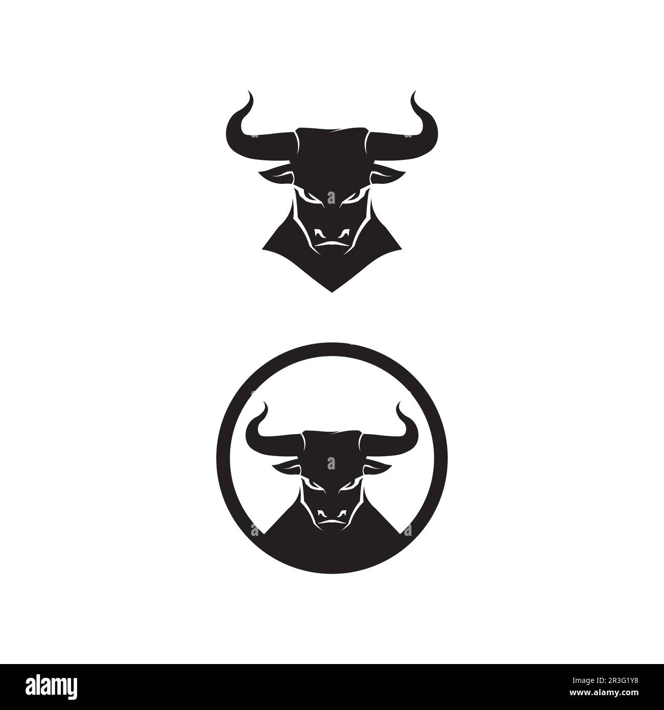 Bull and buffalo head cow animal mascot logo design vector for sport ...