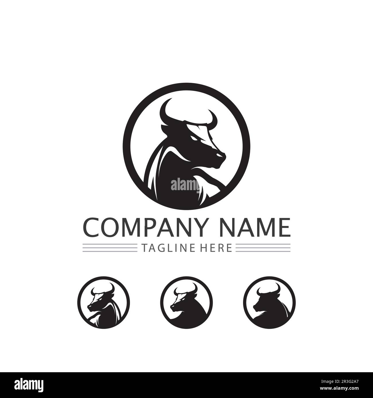 Bull and buffalo head cow animal mascot logo design vector for sport ...
