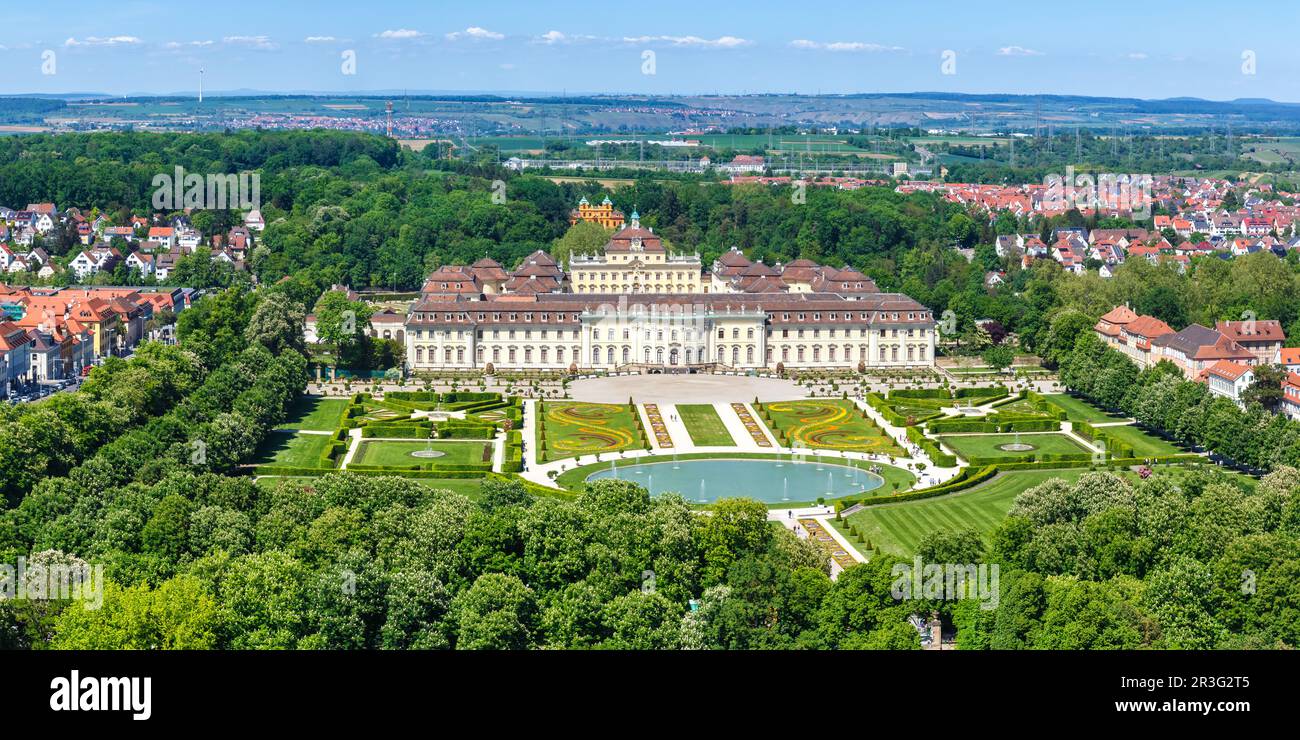 Ludwigsburg Palace Blooming Baroque Residence Palace Aerial Panorama