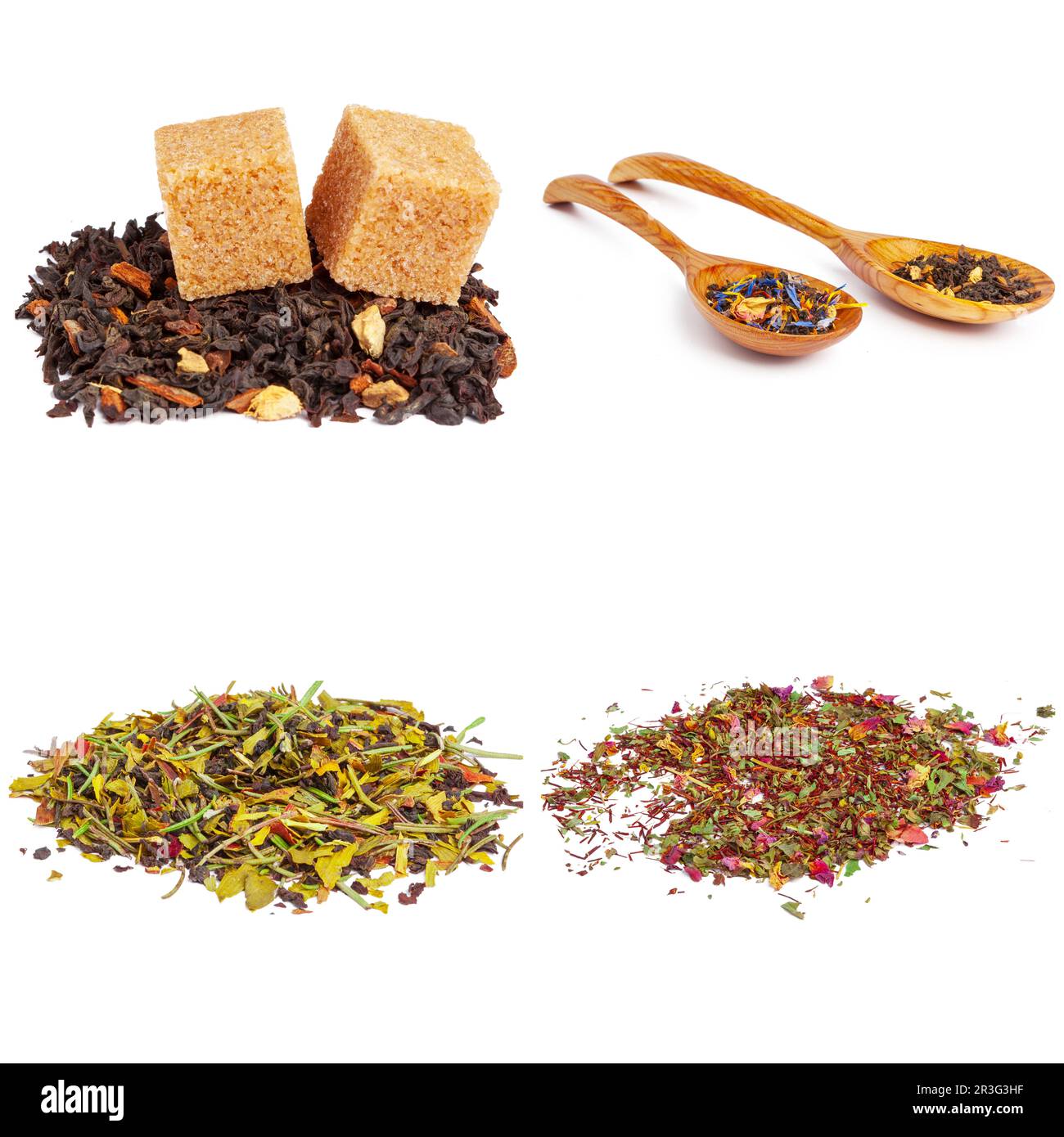 Collection of different teas isolated on white Stock Photo - Alamy