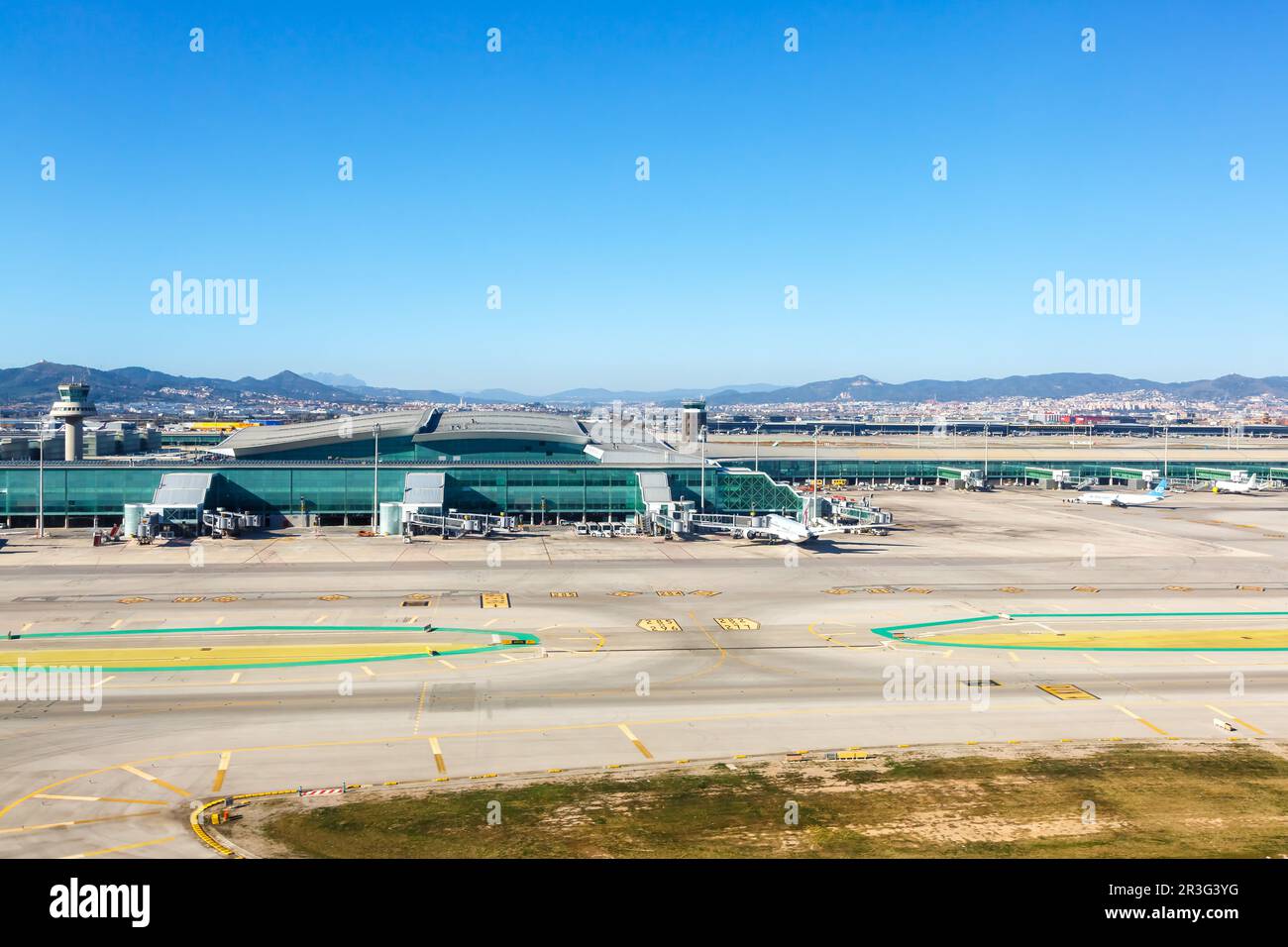Aerial view Barcelona Airport Terminal 1 in Spain Stock Photo Alamy