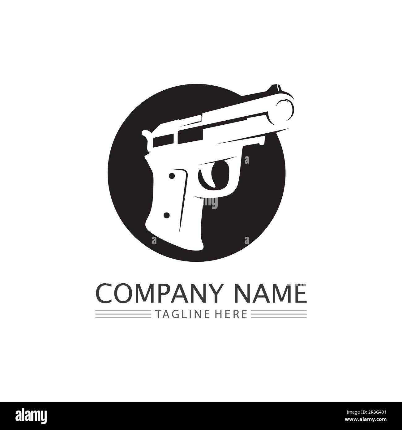 Gun logo and Army soldier sniper shot vector Design Illustration