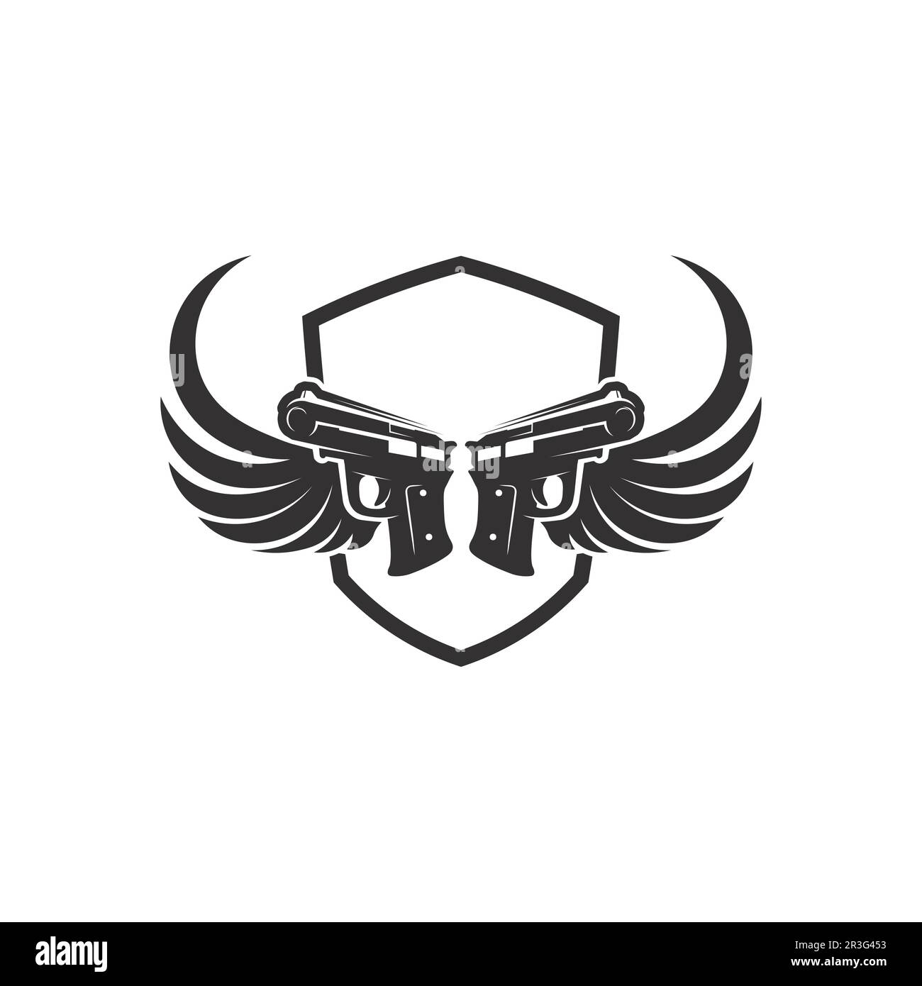 Gun logo and Army soldier sniper shot vector Design Illustration