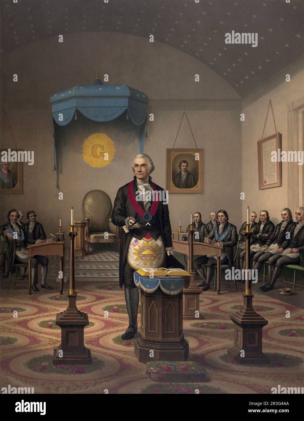 Washington as a master Mason, circa 1870 Stock Photo Alamy