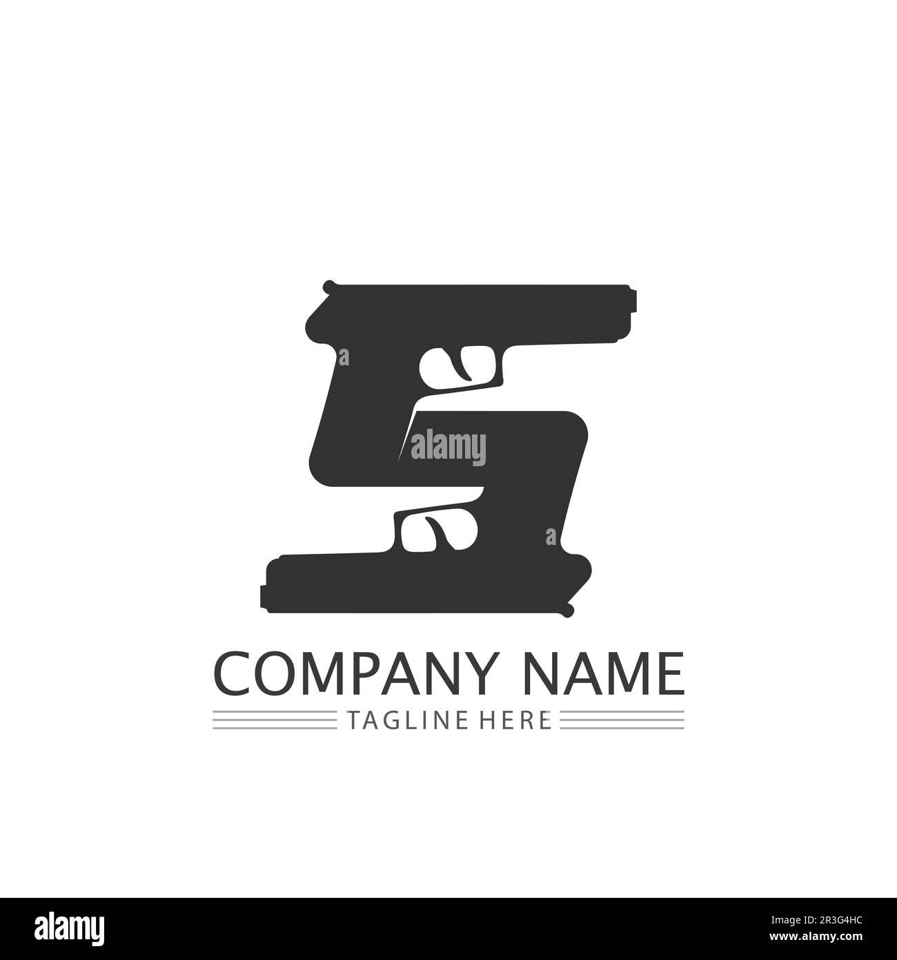 Gun logo and Army soldier sniper shot vector Design Illustration military shot revolver Stock Vector