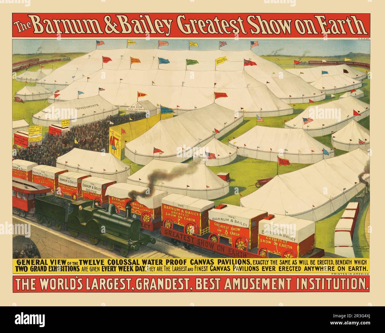 Vintage Barnum & Bailey circus poster. Stock Photo