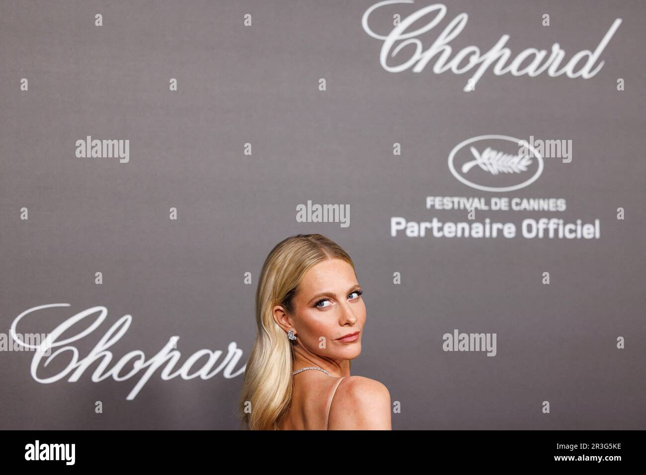 Cannes, France. 23rd May, 2023. Poppy Delevingne attending the Chopard Art  Dinner during the 76th annual Cannes film festival at La Mome Plage on May  23, 2023 in Cannes, France. Photo by