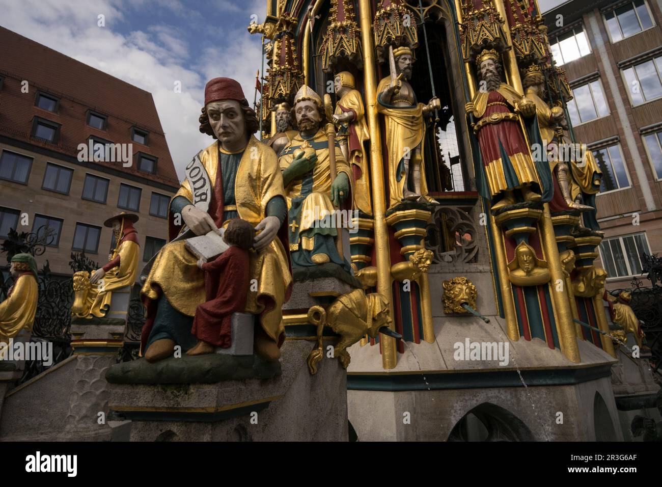 Beautiful fountain in nuremberg Stock Photo Alamy