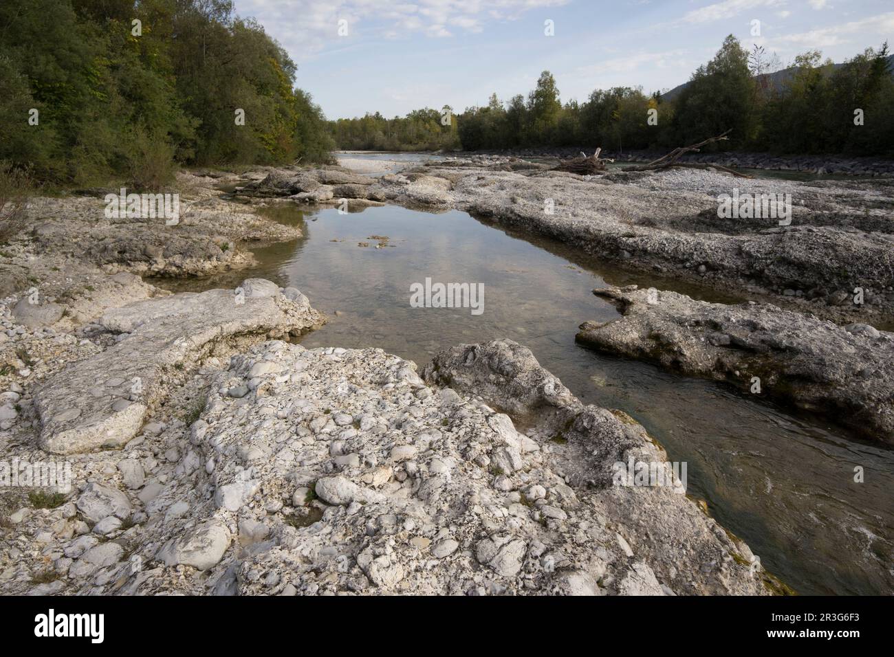 Isar valley nearby Lenggries Stock Photo