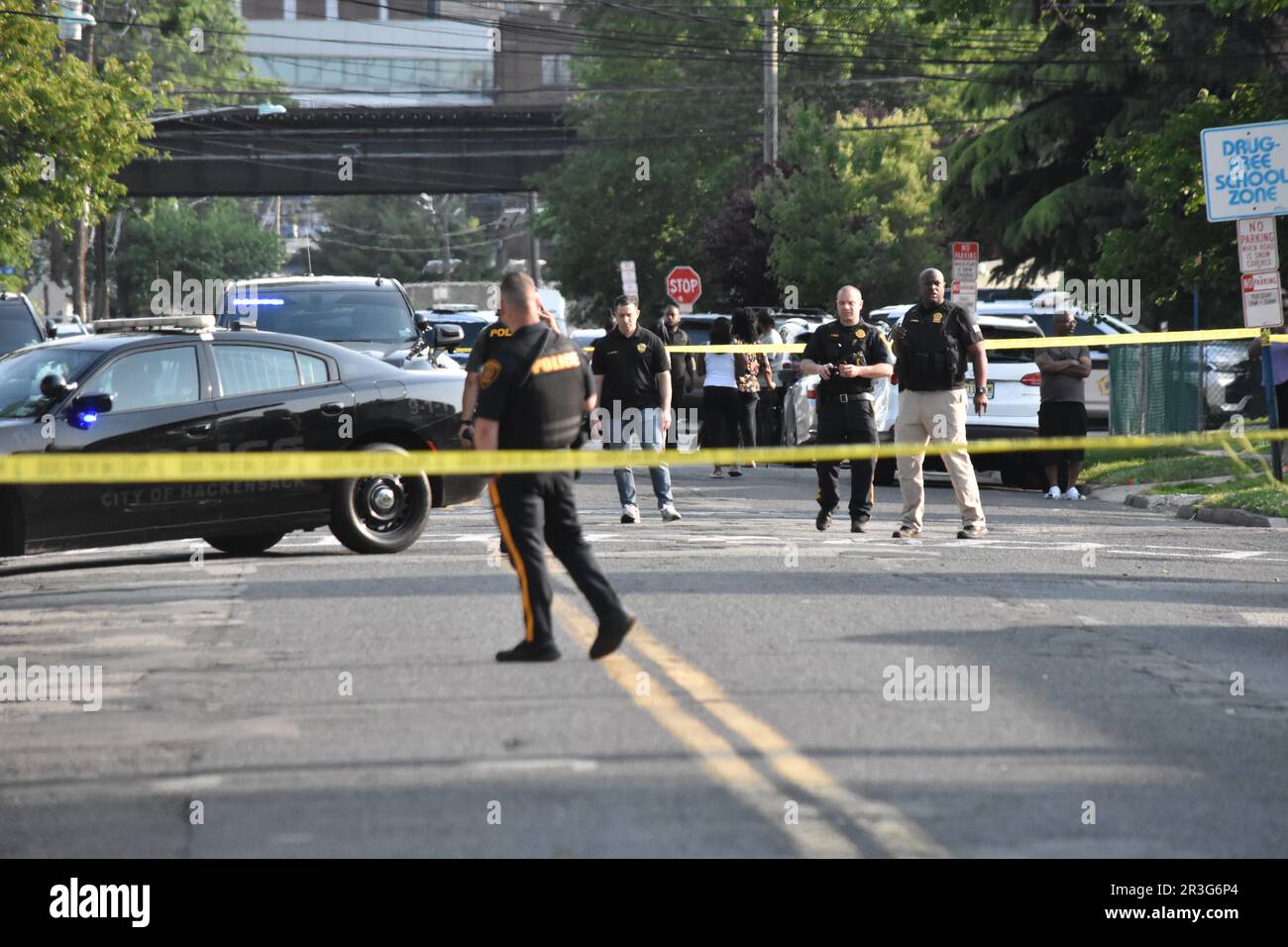 Several police officers from the Bergen County Sheriff's Office and the