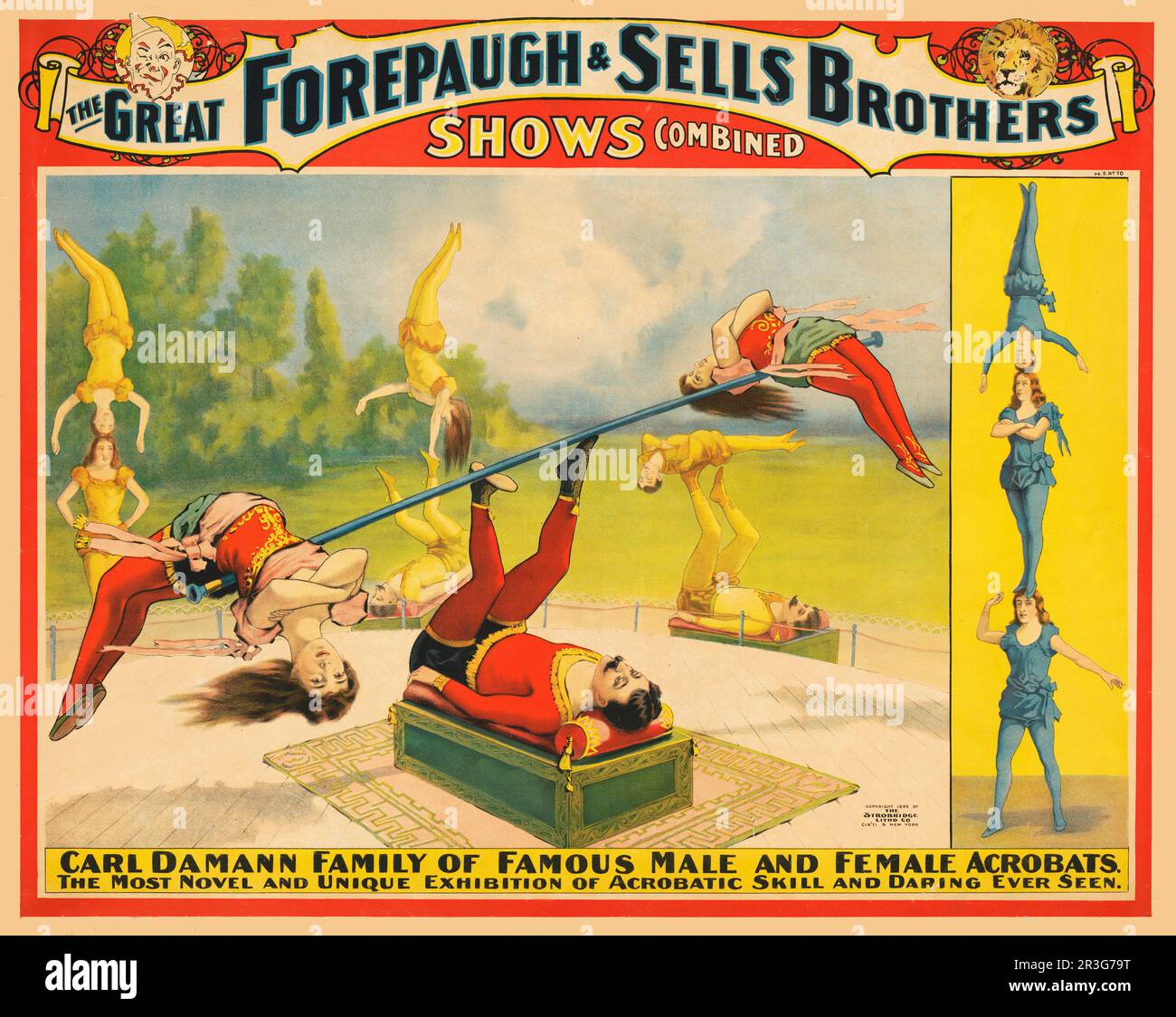 Vintage Forepaugh & Sells Brothers circus poster showing