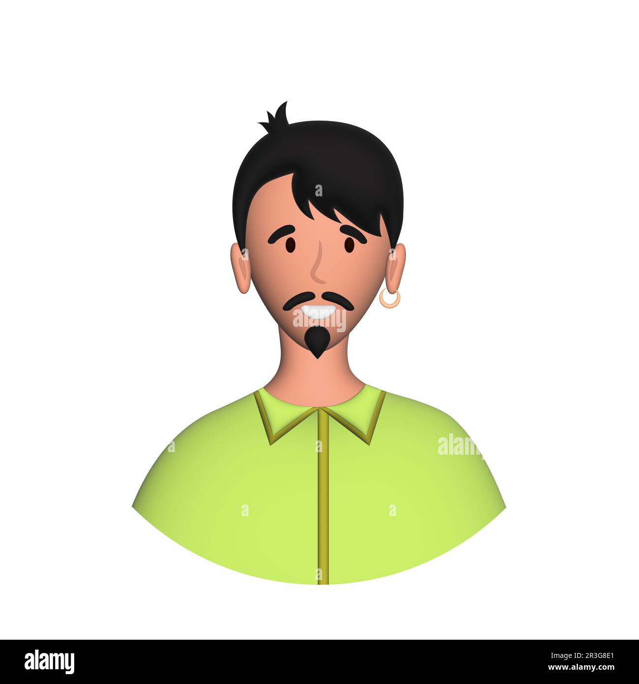Web icon man, middle-aged man with mustache Stock Photo