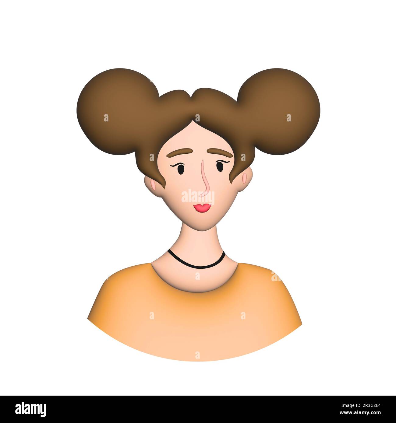 Web icon man, girl with two pigtails Stock Photo