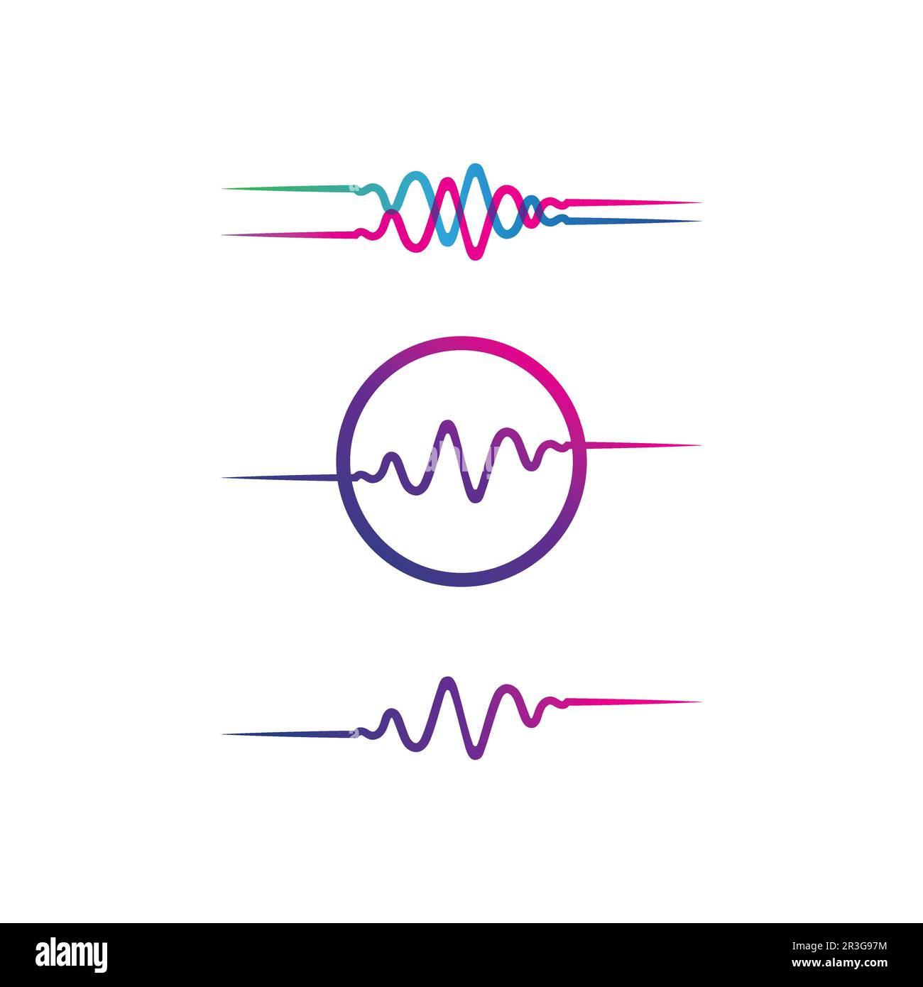 Sound waves vector illustration design template Stock Vector Image ...